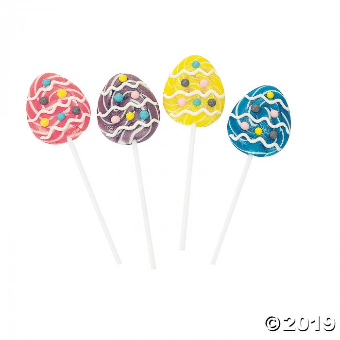Easter Egg-Shaped Swirl Lollipops (Per Dozen)