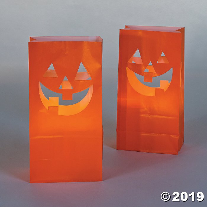 Jack-O'-Lantern Luminary Bags (Per Dozen)