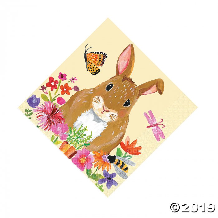 Floral Easter Bunny Luncheon Napkins (16 Piece(s))