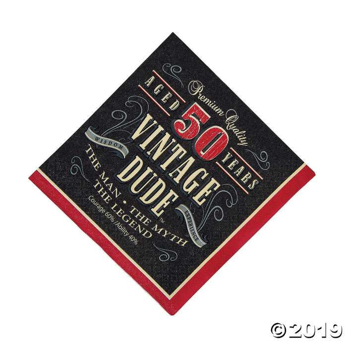 50th Birthday Vintage Dude Luncheon Napkins (16 Piece(s))