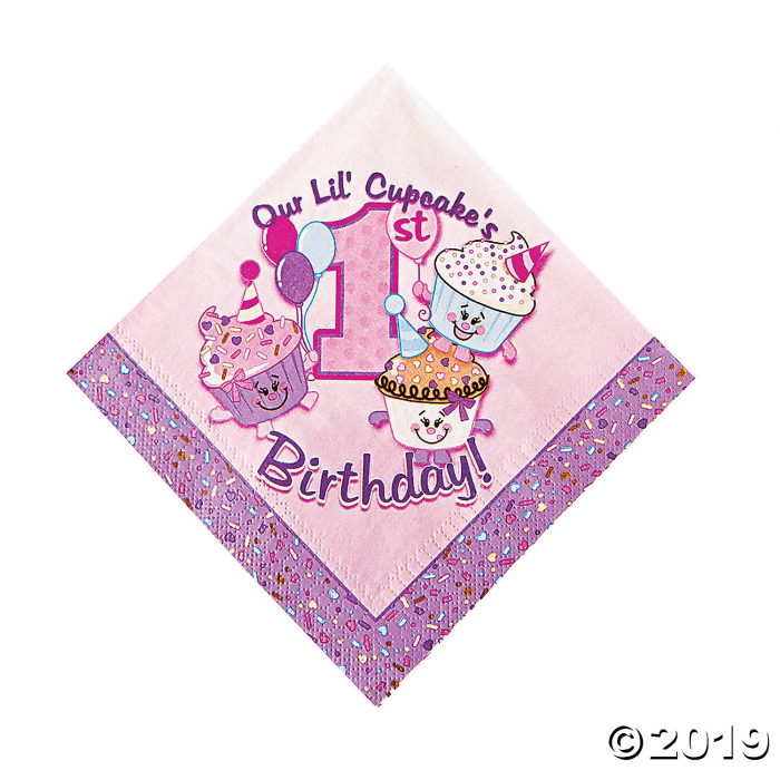 1st Birthday Cupcake Luncheon Napkins (16 Piece(s))