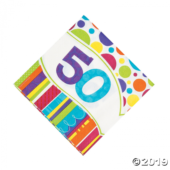 Bright & Bold 50th Birthday Luncheon Napkins (16 Piece(s))