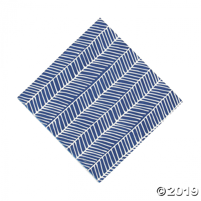 Navy Herringbone Luncheon Napkins (16 Piece(s))