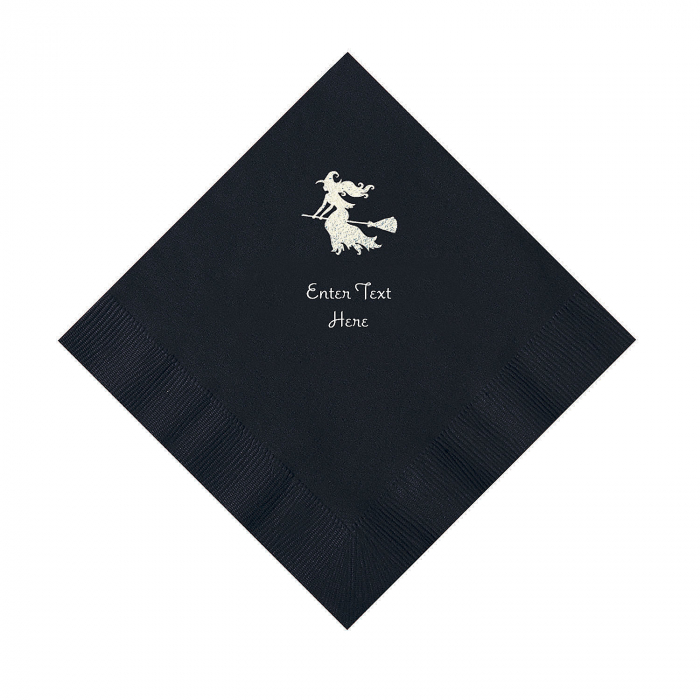 Black Witch Personalized Napkins with Silver Foil  Luncheon (50 Piece(s))