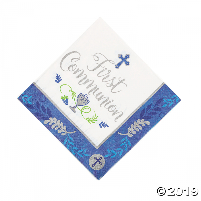 Blue 1st Communion Luncheon Napkins (36 Piece(s))