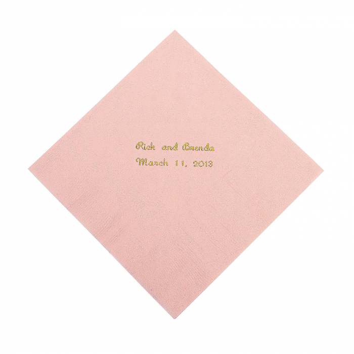 Pink Personalized Napkins with Gold Foil - Luncheon (50 Piece(s))