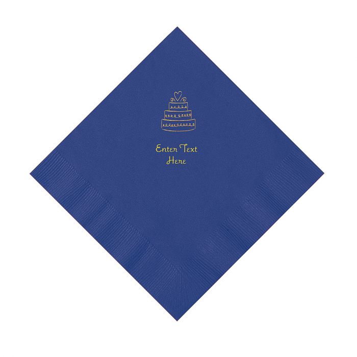 Purple Wedding Cake Personalized Napkins with Gold Foil - Luncheon (50 Piece(s))
