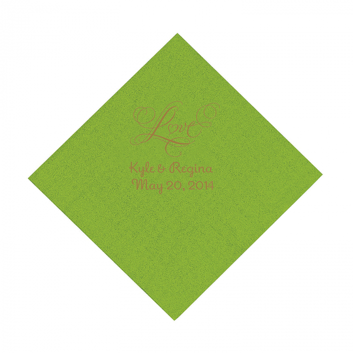 Lime Green Love Personalized Napkins with Gold Foil - Luncheon (50 Piece(s))