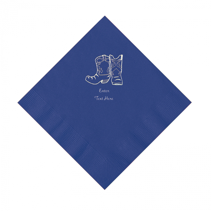 Purple Cowboy Boots Personalized Napkins - Luncheon (50 Piece(s))