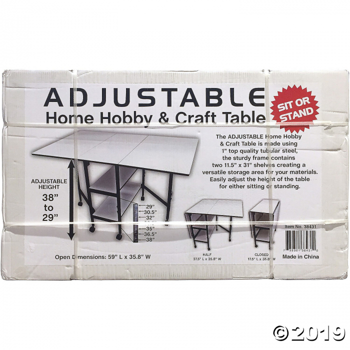 Sullivan's Home Hobby Adjustable Height Foldable Table-59"x35.8 (1 Unit(s))