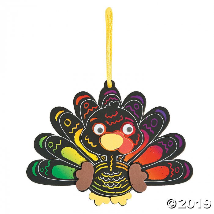Magic Color Scratch Turkey Ornament Craft Kit (Makes 12)