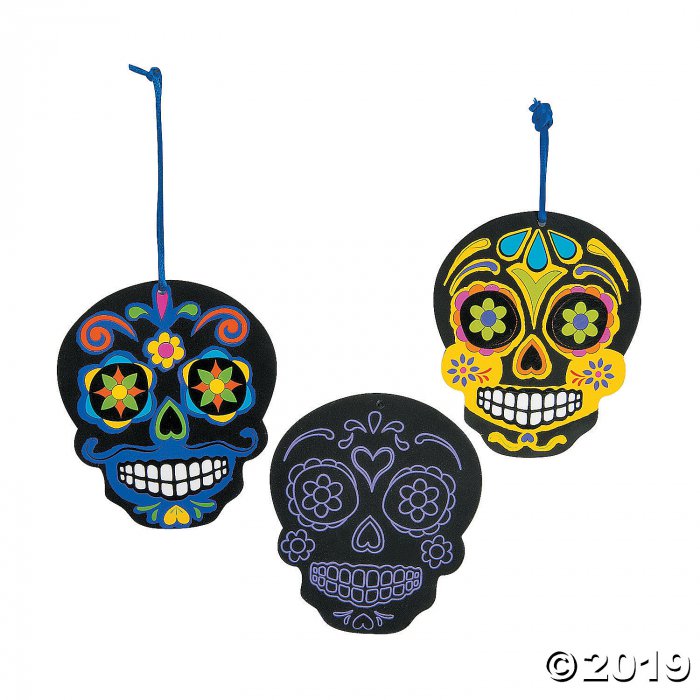 Day of the Dead Scratch 'N Reveal Ornaments (Makes 12)
