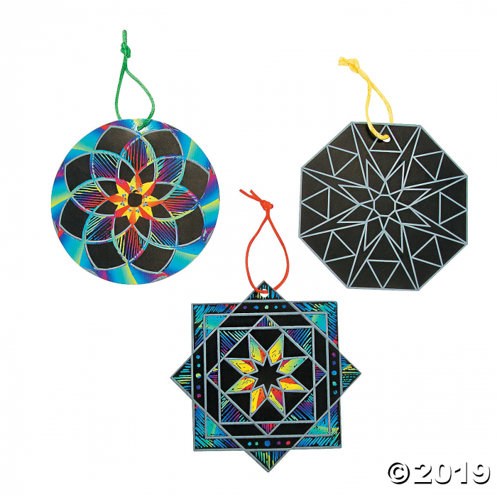 Kaleidoscope Magic Scratch Ornaments (24 Piece(s))