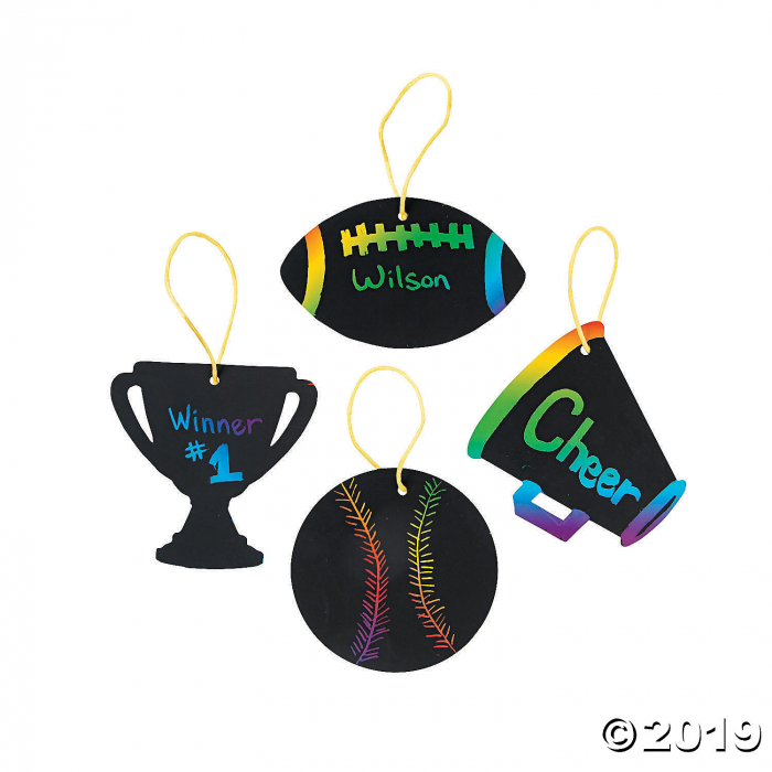 Sports VBS Magic Color Scratch Ornaments (Makes 24)