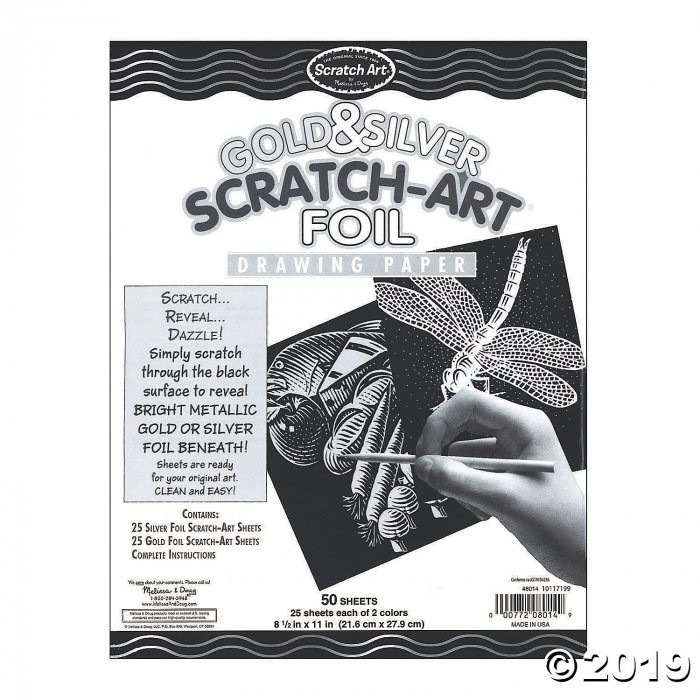 Melissa & Doug® Metallic Foil Scratch-Art® Paper, 50 sheets (1