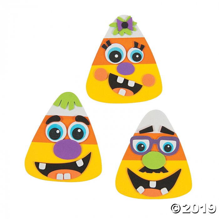 Goofy Face Candy Corn Magnet Craft Kit (Makes 12)