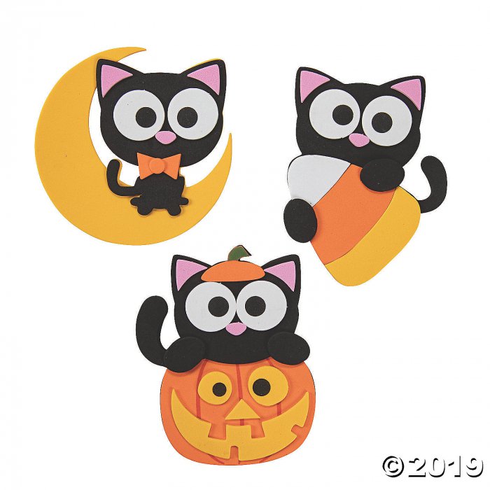 Halloween Cat Magnet Craft Kit (Makes 12)