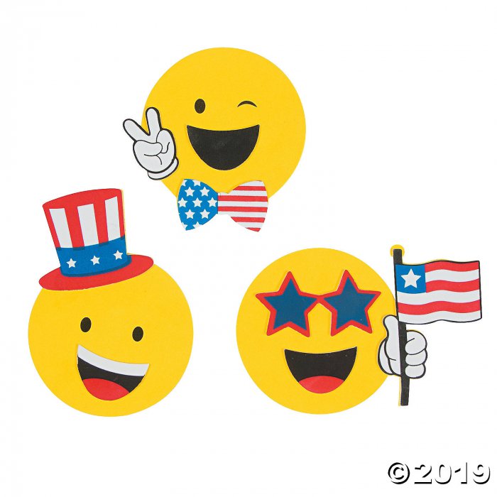 Emoji Patriotic Magnet Craft Kit (Makes 12)