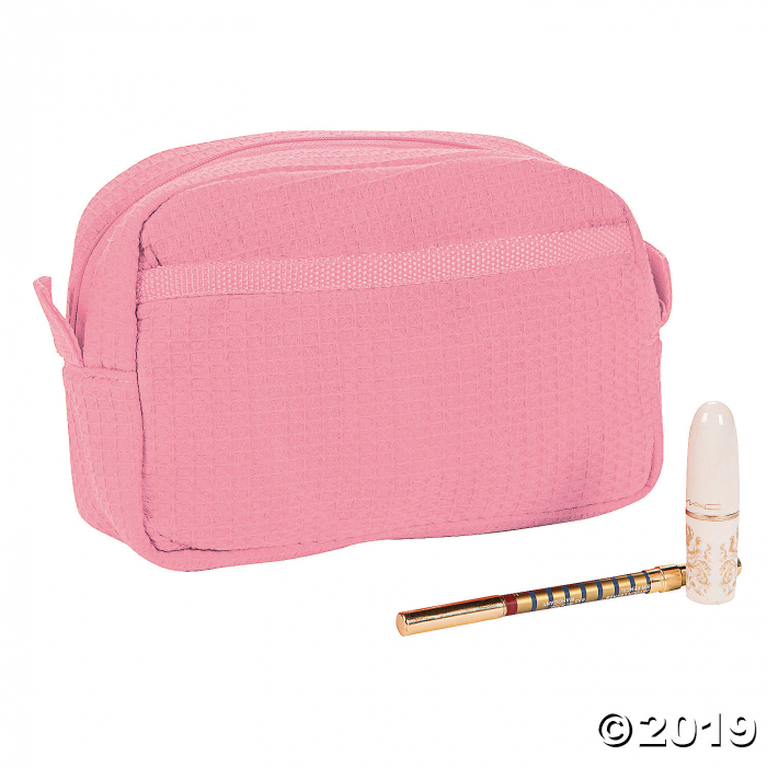 Light Pink Waffle Weave Makeup Bag
