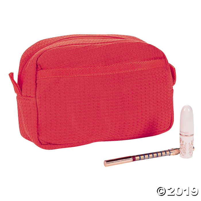 waffle weave cosmetic bag