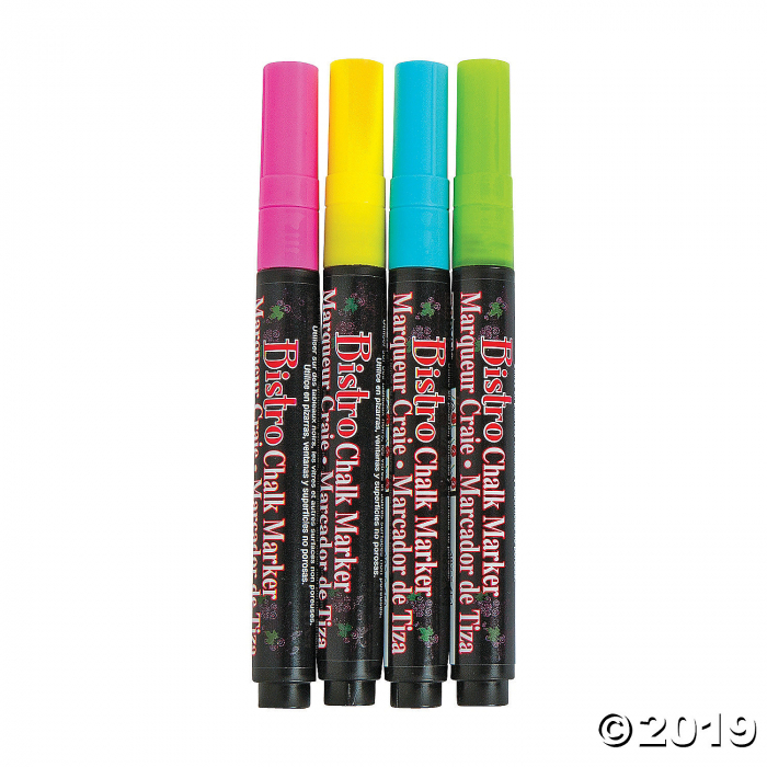 4-Color Fluorescent Marvy Uchida® Fine Point Bistro Chalk Markers (1 Set(s))