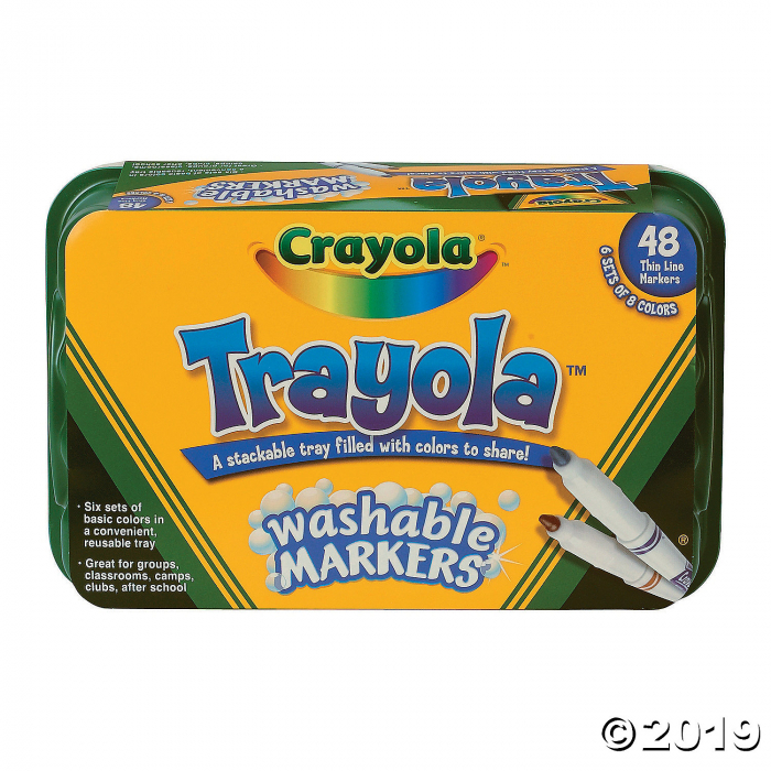 8-Color Crayola® Trayola Fine Tip Washable Markers (1 Set(s))