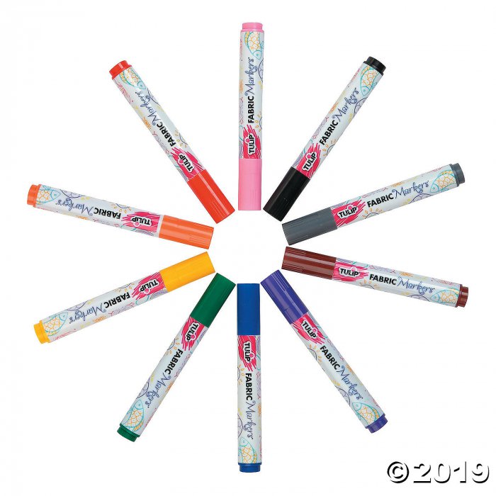 10-Color Rainbow Colors Tulip® Brush Tip Fabric Markers (1 Set(s))