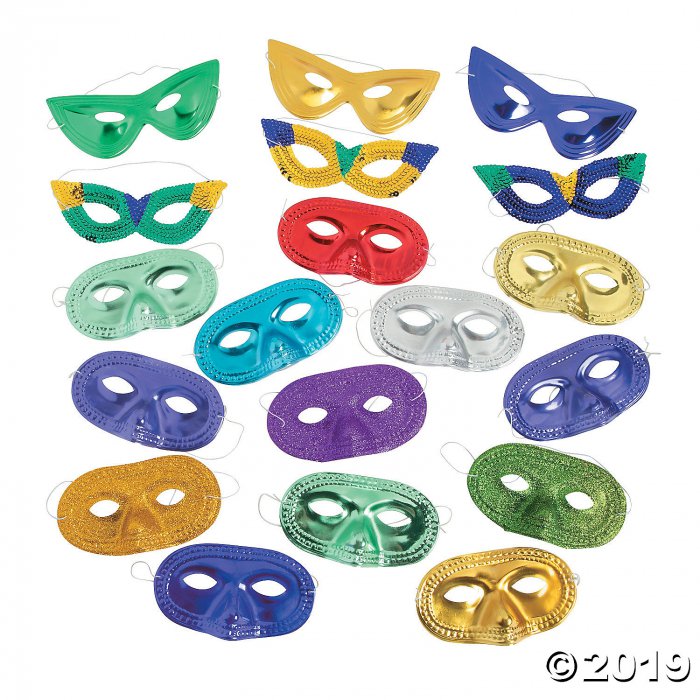 Colorful Mardi Gras Mask Assortment (60 Piece(s))