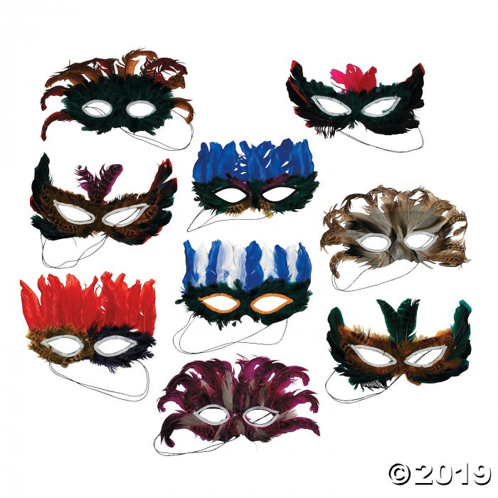 Feather Mask Assortment (Per Dozen)