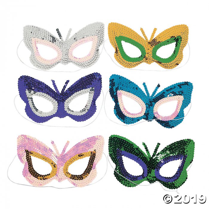 Sequin Butterfly Masks (Per Dozen)