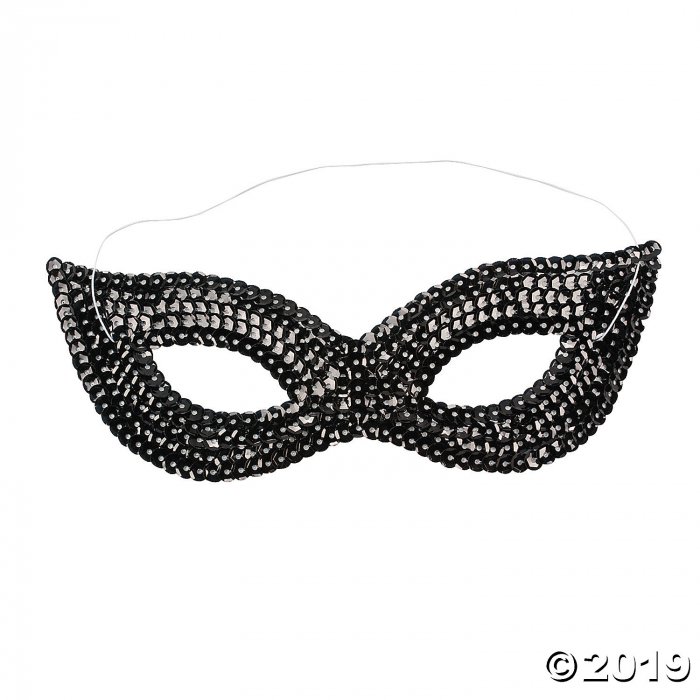 Sequin Black Cat Mask