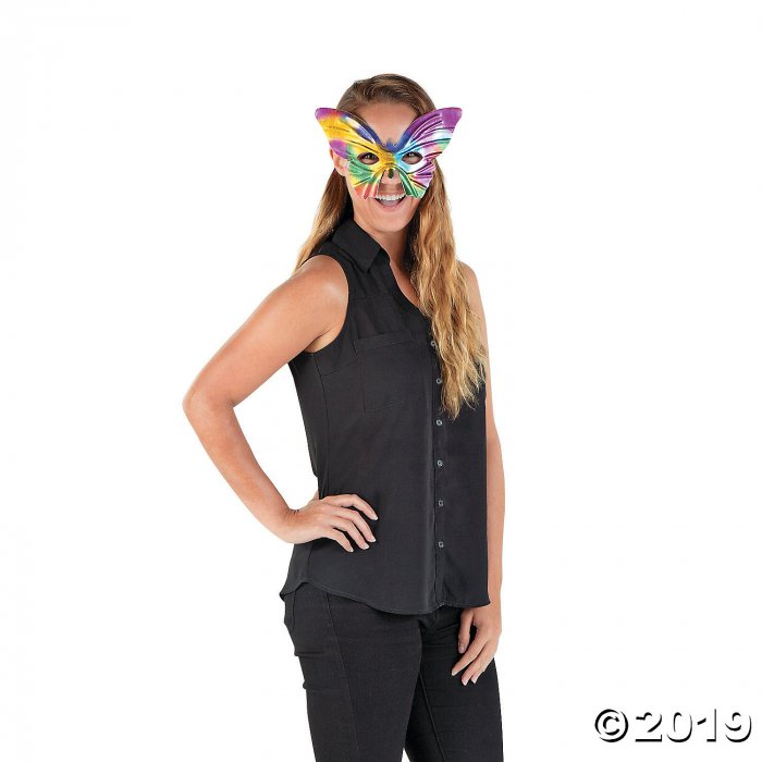 Mardi Gras Prismatic Butterfly Masks (Per Dozen)