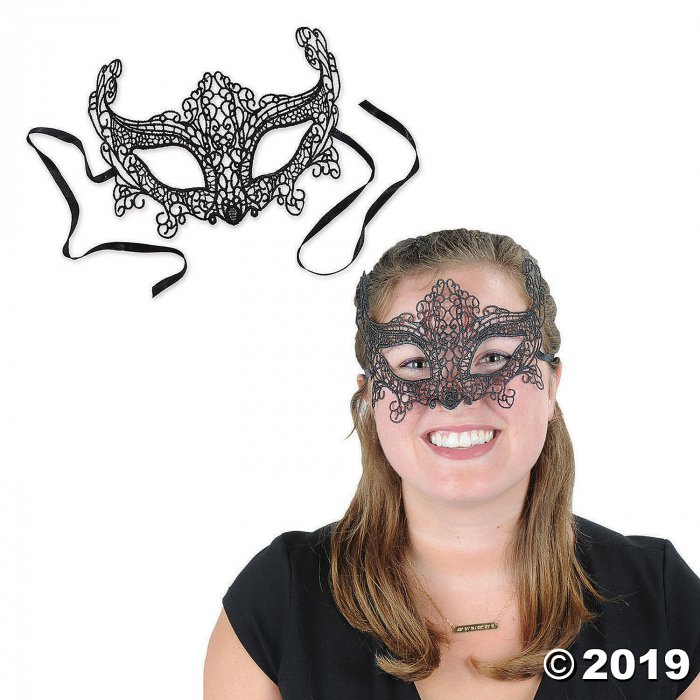 Black Lace Half Masquerade Mask (1 Piece(s))