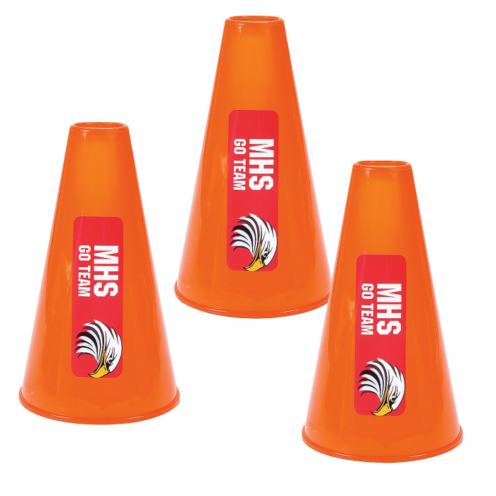 Custom Photo Team Spirit Megaphones - Orange (Per Dozen)