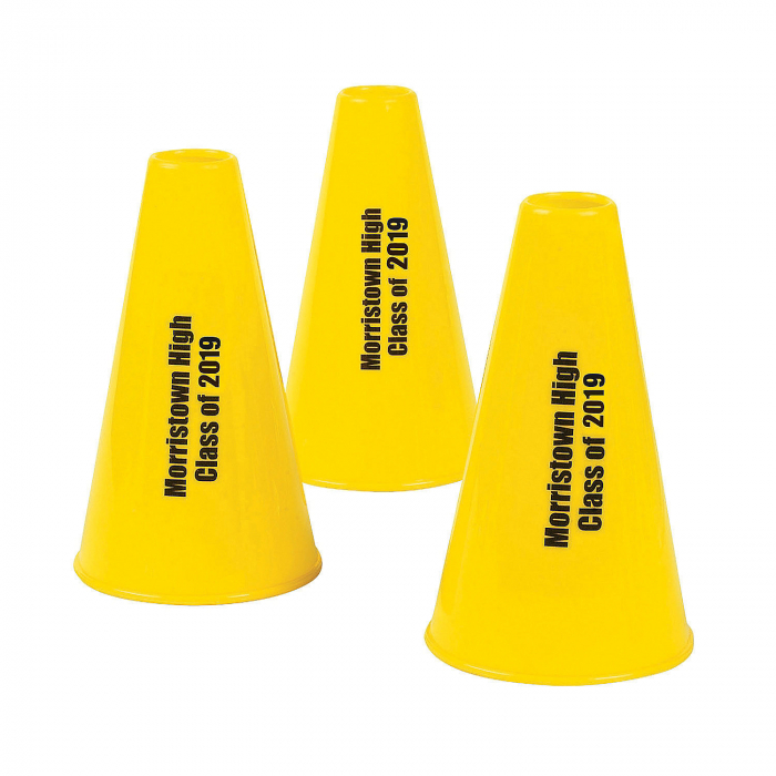 Yellow Personalized Megaphones (Per Dozen)