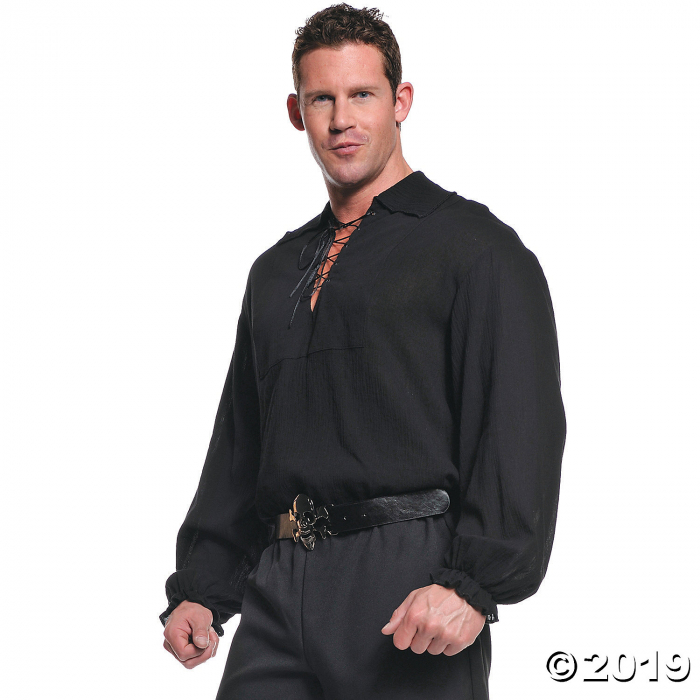 Men's Black Pirate Costume - Standard (1 Piece(s)) Men's Black Pirate Costume - Standard (1 Piece(s))
