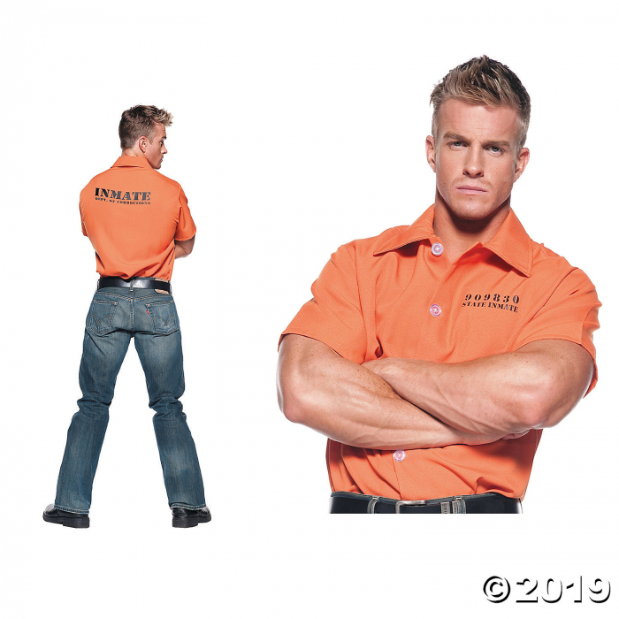Men's Orange Prisoner Shirt Costume - Extra Large (1 Piece(s))