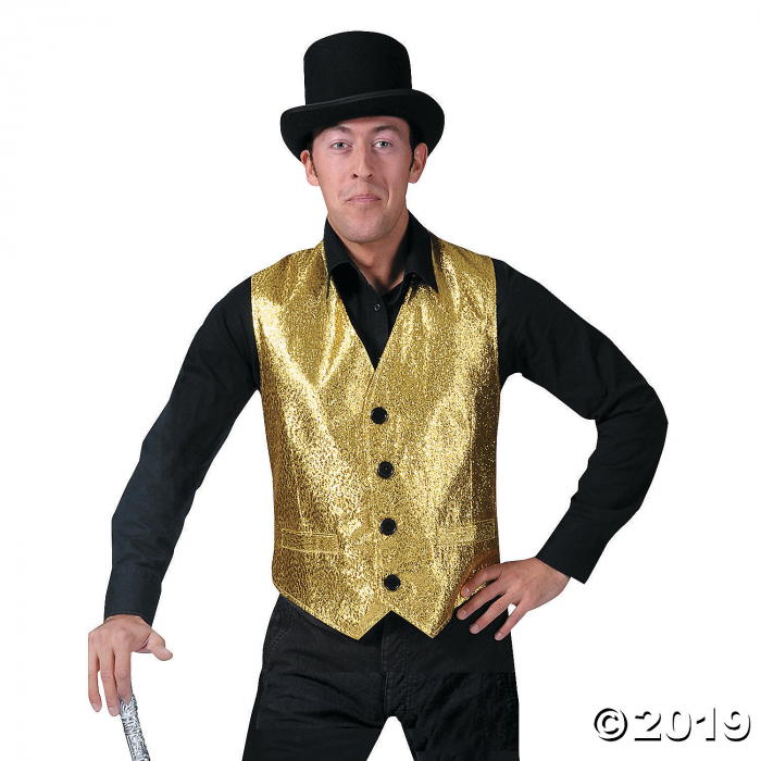 Men's Gold Vest Costume - Small (1 Piece(s))