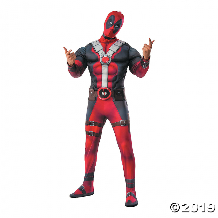 Men's Deluxe Muscle Chest Deadpool Costume - Standard (1 Piece(s))