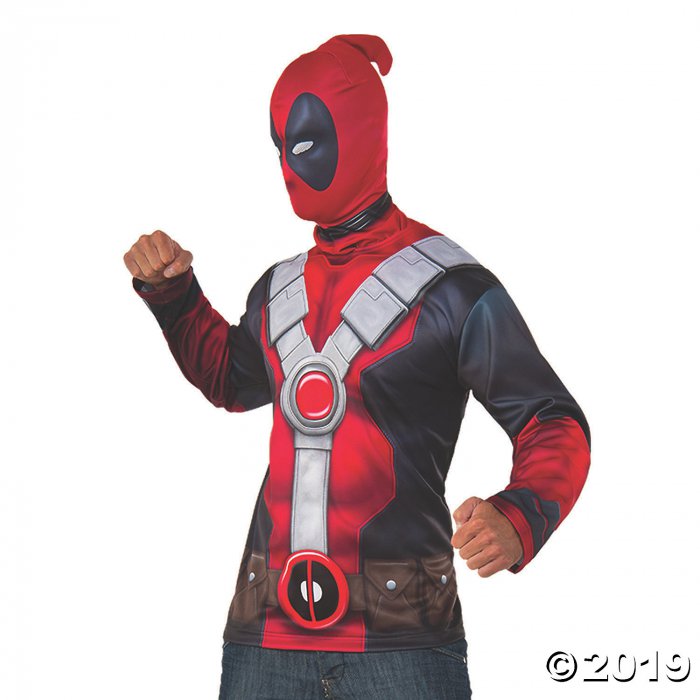 Men's Deadpool Costume Top & Mask - Standard (1 Piece(s))