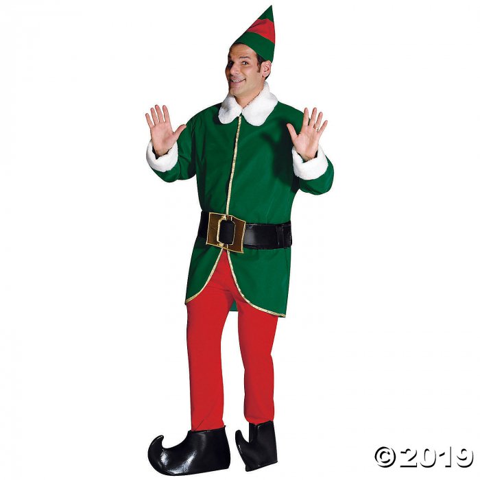 Adult's Green & Red Elf Costume (1 Piece(s))