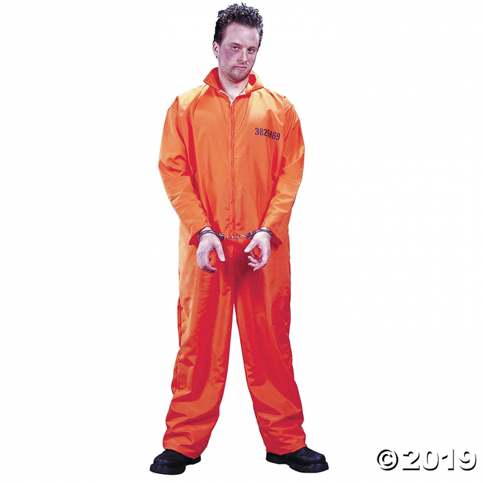 Men's Orange Jumpsuit Got Busted Prison Costume (1 Set(s))