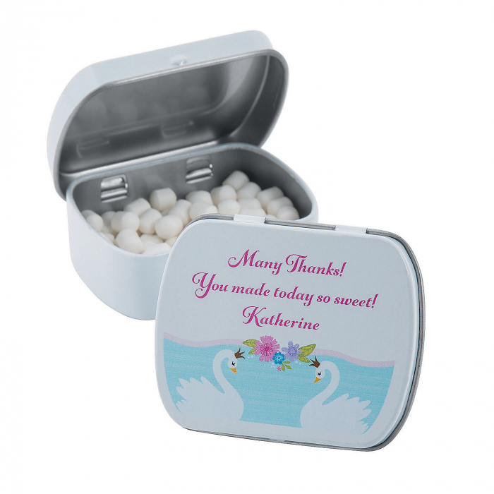 Personalized Sweet Swan Baby Shower Mint Tins (24 Piece(s))