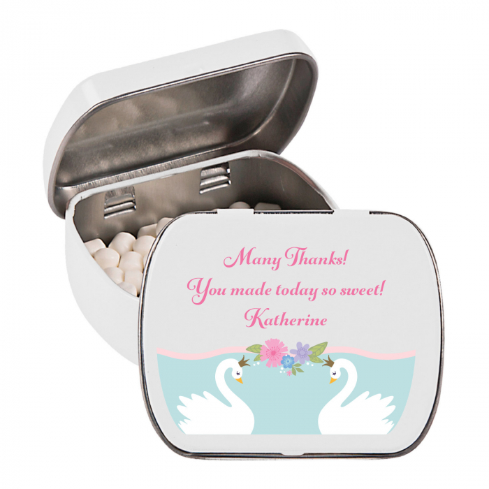 Personalized Sweet Swan Baby Shower Mint Tins (24 Piece(s))