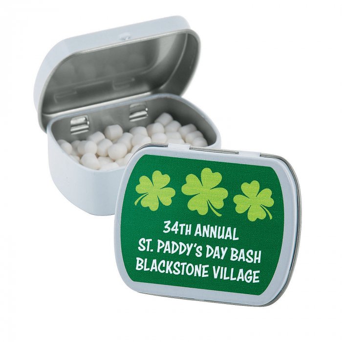 Personalized St. Patrick's Day Mint Candy Tins (24 Piece(s))