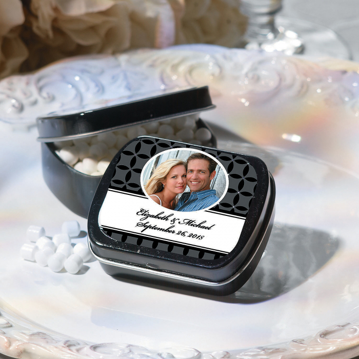 Black Wedding Design Custom Photo Mint Tins (24 Piece(s))