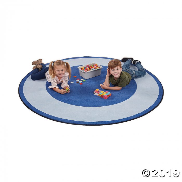 ECR4Kids Two-Tone Circle Area Rug - 6 Foot Round, Blue (1 Unit(s))