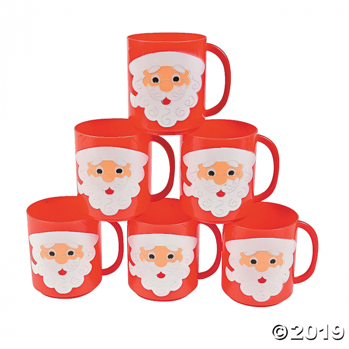 Santa Face Plastic Mugs (Per Dozen) Santa Face Plastic Mugs (Per Dozen)