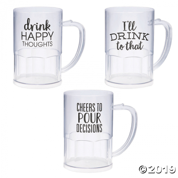 Funny Sayings Clear Plastic Mugs (Per Dozen) Funny Sayings Clear Plastic Mugs (Per Dozen)