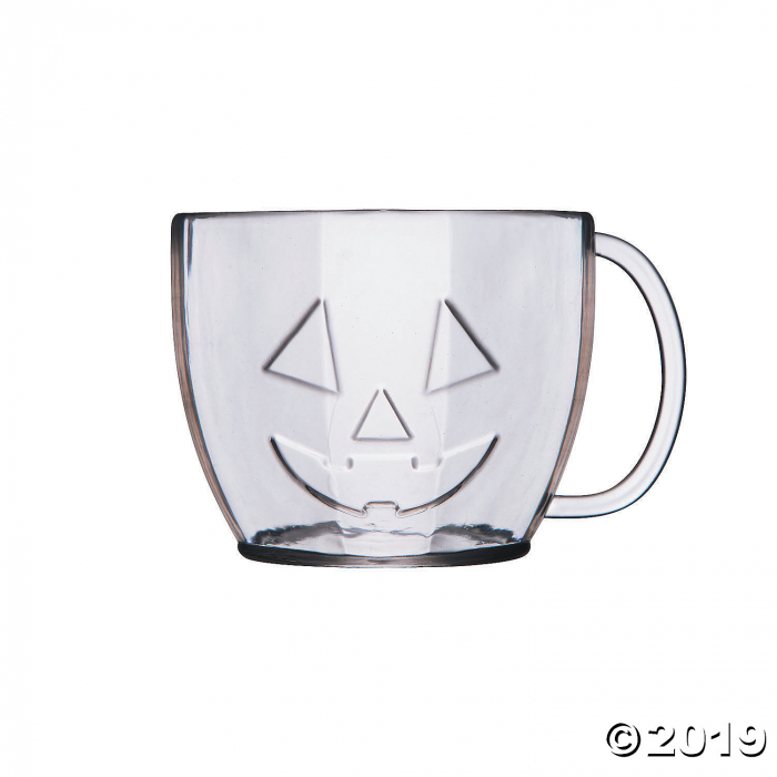 Clear Jack-O'-Lantern Plastic Mugs (Per Dozen) Clear Jack-O'-Lantern Plastic Mugs (Per Dozen)
